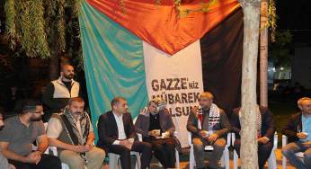 Gazze dayanışma çadırına destek ziyareti sürüyor