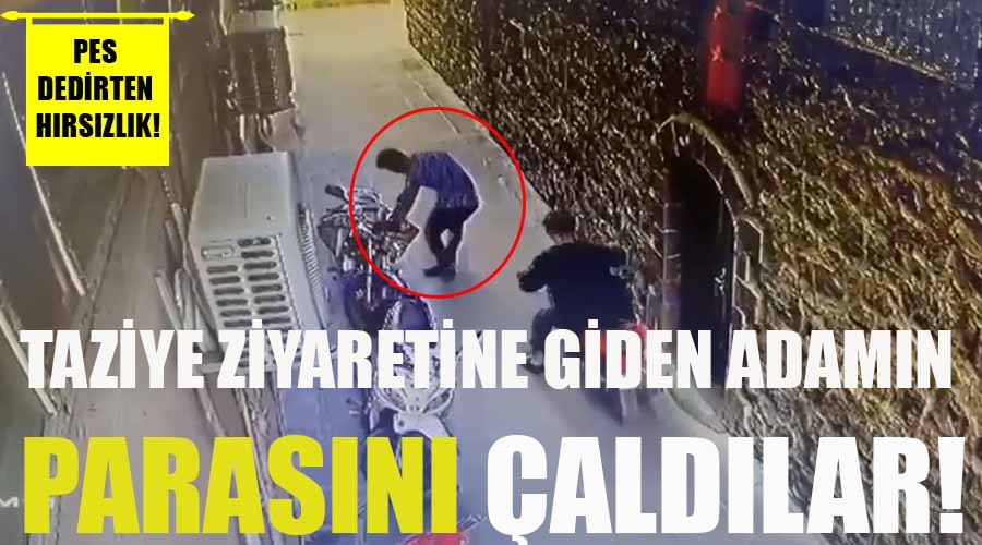 Motosiklet heybesindeki paranın çalınması kameraya yansıdı