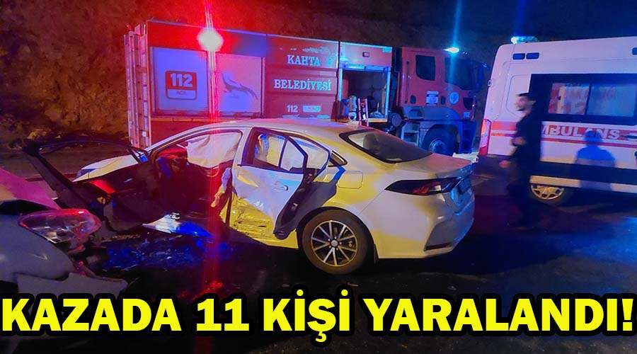 Otomobil ile hafif ticari aracın çarpıştığı kazada 11 kişi yaralandı