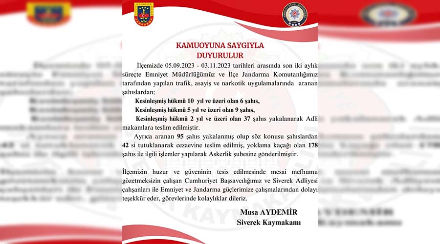 Uygulamalarda 52 hükümlü yakalanarak cezaevine teslim edildi