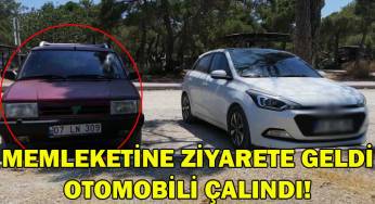Misafirliğe geldiği memleketinde otomobili çalındı
