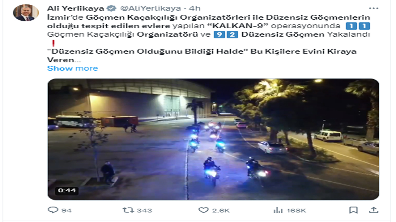 Bakanlıktan göçmen kaçakçılarına yönelik operasyon