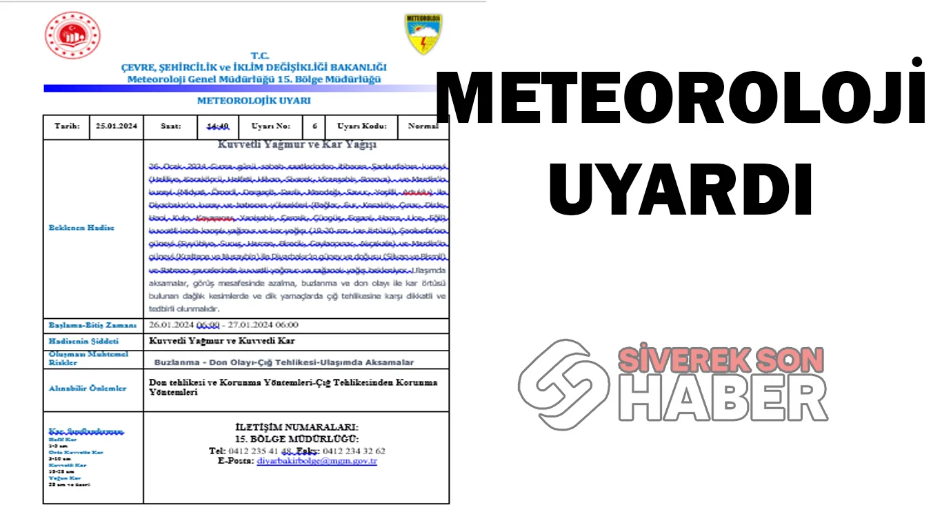 Meteoroloji uyardı: Kuvvetli yağmur ve kar bekleniyor
