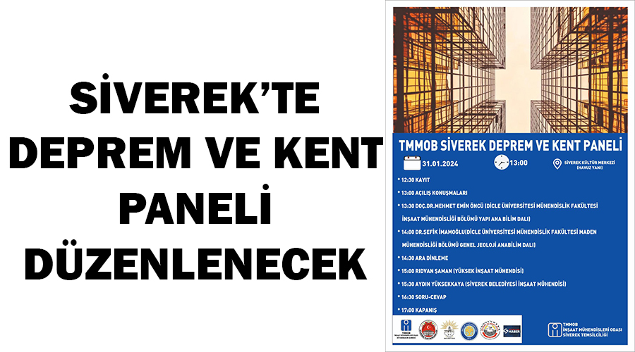 Siverek’te ‘deprem ve kent’ paneli düzenlenecek