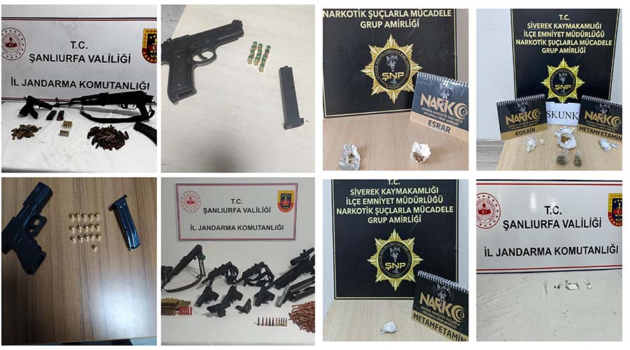 Siverek’te yapılan denetimlerde silah ve uyuşturucu madde ele geçirildi