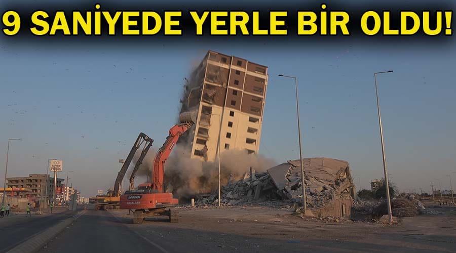 Siverek’te ağır hasarlı bina 9 saniyede çöktü