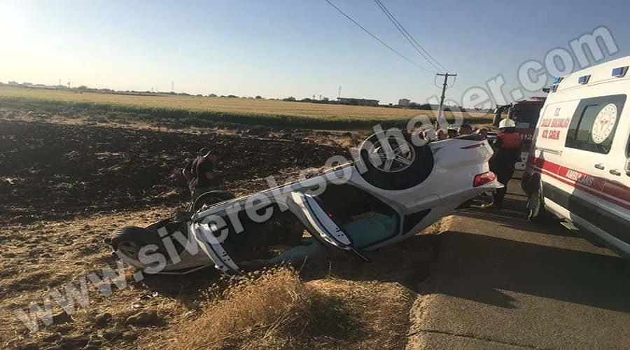 Şarampole devrilen otomobilin sürücüsü yaralandı