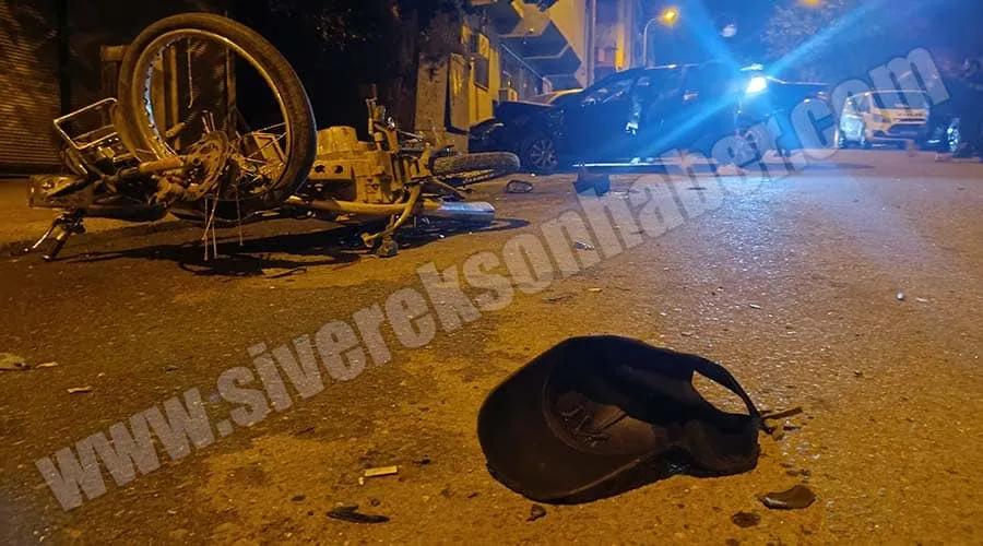 Otomobille çarpışan motosiklet sürücüsü ağır yaralandı!