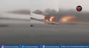 Alev alan tır, kullanılamaz hale geldi