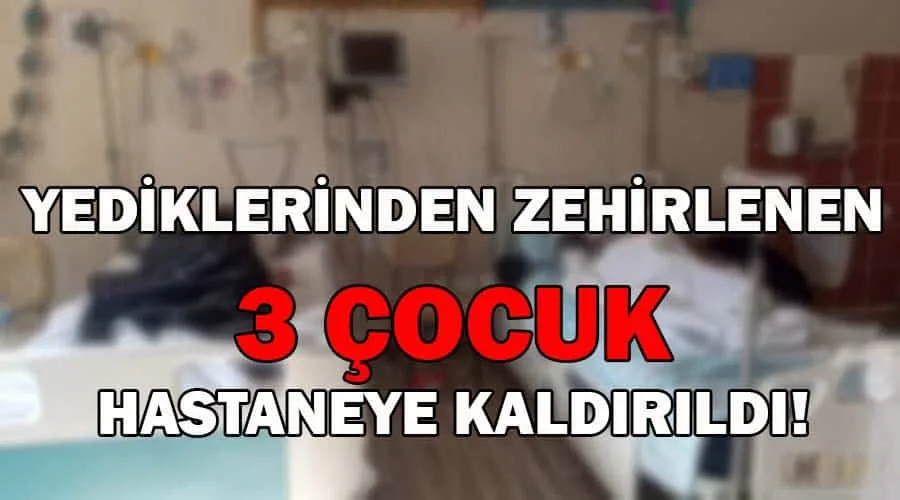 Yediklerinden zehirlenen 3 çocuk hastaneye kaldırıldı