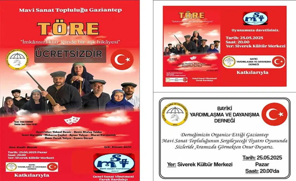 “Töre” Tiyatrosu Siverek’te Sahne Alacak