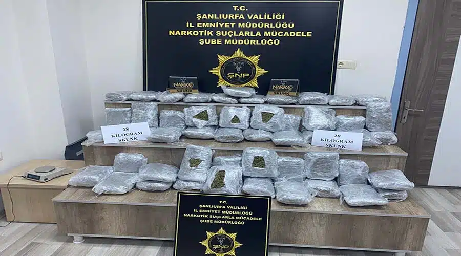 Siverek’te 28 kilo uyuşturucu ele geçirildi
