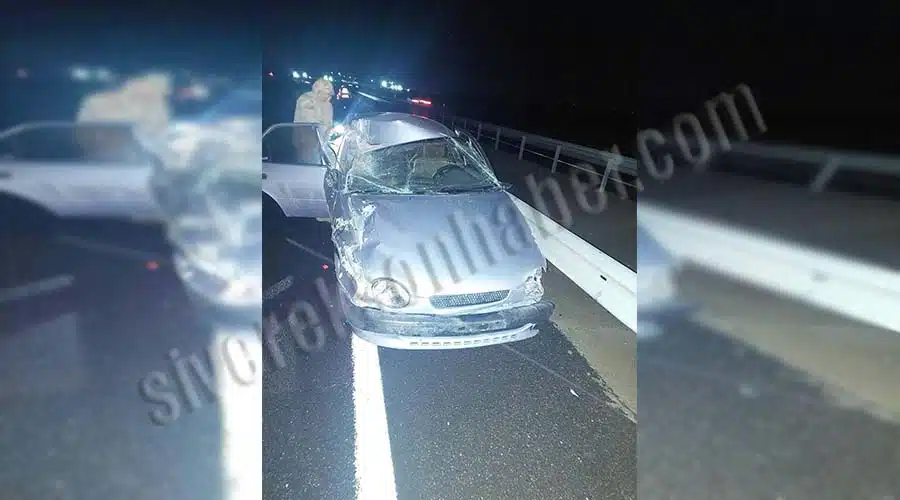 Lastiği patlayan otomobildeki 2 kişi yaralandı