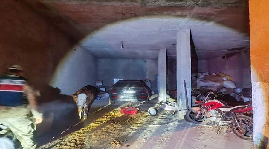 Çalıntı otomobili ahırda sakladı!