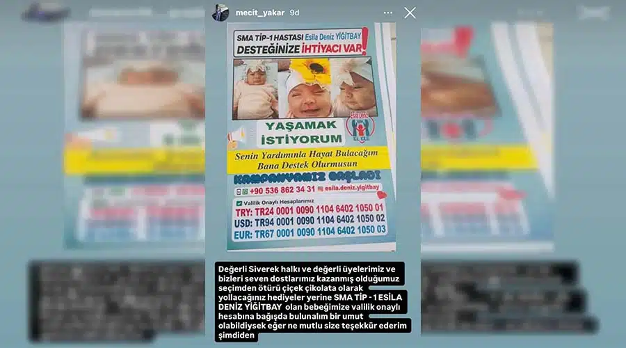 Oda Başkanı Yakar’dan Esila bebeğe destek çağrısı