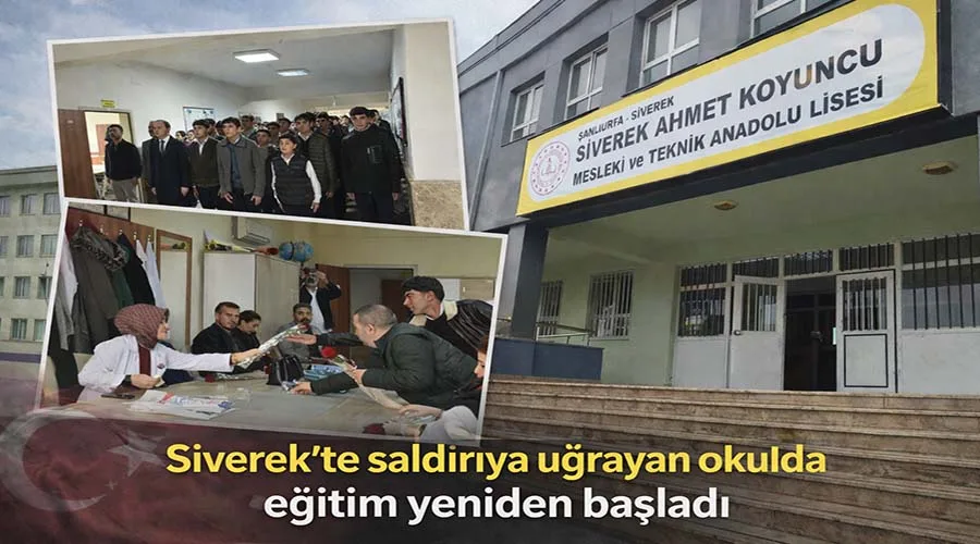 Siverek’te saldırıya uğrayan okulda eğitim yeniden başladı