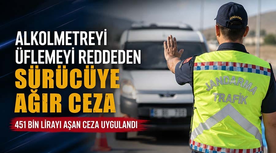 Alkolmetreyi üflemeyi reddeden sürücüye ağır ceza