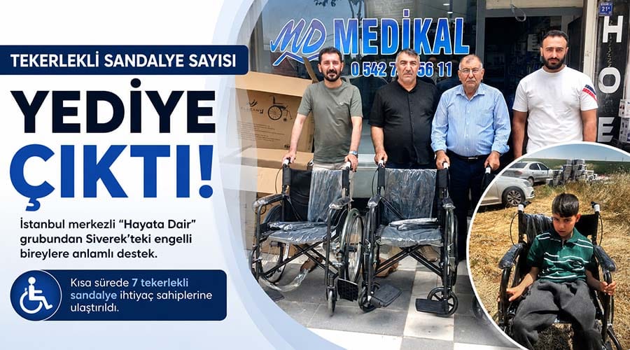 Hayata Dair Grubundan Engelli Bireylere Tekerlekli Sandalye Desteği